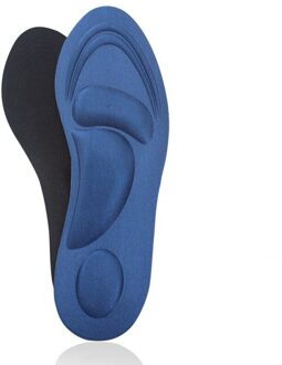 Voet Master 4D Traagschuim Orthopedische Inlegzolen Voor Schoenen Vrouwen Mannen Platte Voeten Arch Ondersteuning Massage Plantaire Fasciitis Sport Pad 1 paar- marine