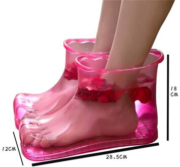 Voet Spa Bad Massager Laarzen Huishouden Ontspanning Emmer Laarzen Voeten Care Compres Schoenen D1 rood 18cm