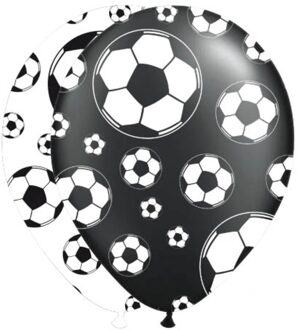 Voetbal ballonnen - 8 stuks Zwart
