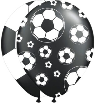 Voetbal ballonnen - 8 stuks Zwart