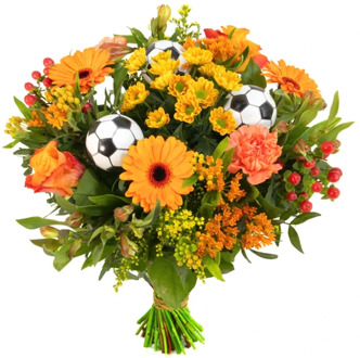 Voetbal boeket oranje