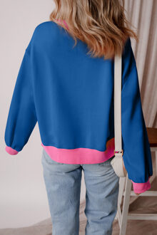 Voetbal Boog Grafisch Sweatshirt - maat L Middelblauw