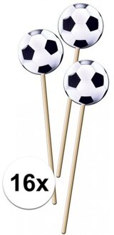 Voetbal cocktailprikkers 2 x 8 stuks