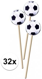 Voetbal cocktailprikkers 4 x 8 stuks