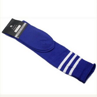 Voetbal Kniehoge Gestreepte Sokken Klassieke Natuurlijke Kleur Sokken Mannen Elastische Sokken Vrouwen Voorraden blauw