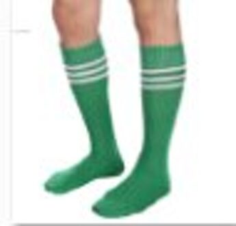 Voetbal Kniehoge Gestreepte Sokken Klassieke Natuurlijke Kleur Sokken Mannen Elastische Sokken Vrouwen Voorraden groen