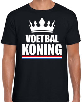 Voetbal koning t-shirt zwart heren - Sport / hobby shirts 2XL