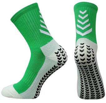 Voetbal Sokken Anti-Slip Zacht Ademend Verdikte Handdoek Bodem Sportsokken Fietsen Vrouwen Kind Voetbal Sokken groen