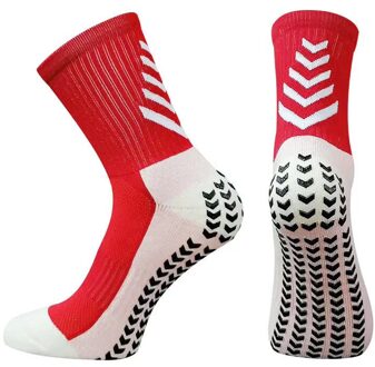 Voetbal Sokken Anti-Slip Zacht Ademend Verdikte Handdoek Bodem Sportsokken Fietsen Vrouwen Kind Voetbal Sokken Rood