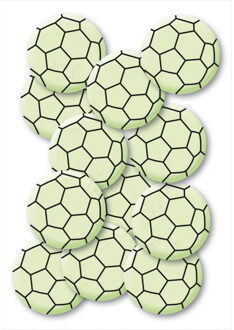Voetbal thema stickers glow in the dark 12x stuks - voetballen - muur en plafond stickers