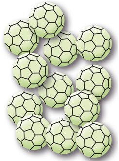 Voetbal thema stickers glow in the dark 36x stuks - voetballen - muur en plafond stickers