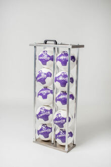 Voetbalcontainer 10 ballen Zilver - One Size