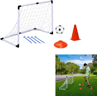 Voetbaldoel set - 50 x 20 x 16 cm - kunststof - met accessoires
