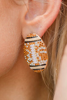 Voetbalvormige Oorbellen Beige