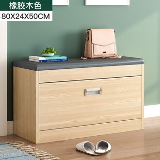 Voetenbank Schoenenkast Kan Zitten Schoen Opbergkast Voetenbank Stijl Huishoudelijke Deur Voetenbank Eenvoudige Multi-Functie rubber houtkleur