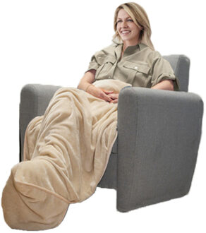 Voetendeken - zak - bruin - plaid - 155 x 135 cm - warm en knus