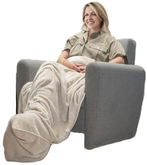 Voetendeken - zak - wit - plaid - 155 x 135 cm - warm en knus