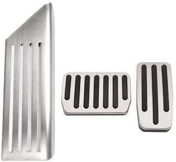 Voetpedaal Voor Tesla Model 3 Gaspedaal Gas Fuel Rempedaal Rust Pedaal Pads Zilver