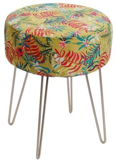 Voetsteun Dkd Home Decor Jungle Polyester Metalen Tropische (35X35X43 Cm)
