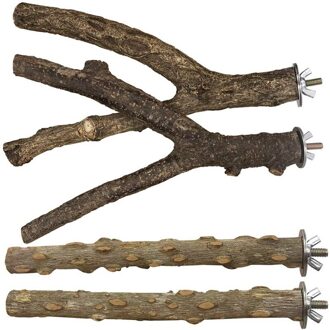 Vogel Baars Parkiet Speelgoed Papegaai Stand 4 Stuks Natuurlijke Hout Baars Vogelkooi Accessoires Voor Conure Van Levert Budgie Platform