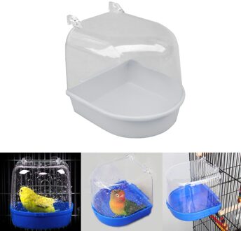 Vogel Bad Bad Bad Doos Vogel Schoonmaken Tool Papegaai Bad Transparante Plastic Opknoping Bad Douche Kooi Accessoires wit
