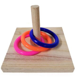 Vogel Educatief Speelgoed Houten Platform Stapelen Ringen Papegaai Ontwikkelen Intelligentie Training Dierbenodigdheden Voor Lovebird 3 turns