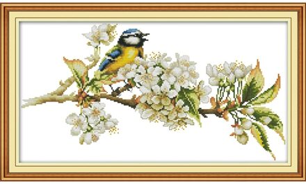 Vogel En Bloemen Telpatroon Aida 14ct 11ct Count Print Canvas Steken Borduurwerk Diy Handgemaakte Handwerken 14ct print canvas