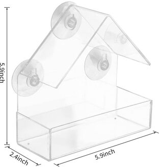 Vogel Feeder Acryl Transparant Venster Bekijken Vogel Feeders Lade Reizen Draagbare Opknoping Outdoor En Indoor Feeder