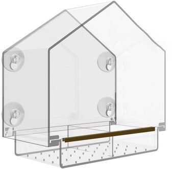 Vogel Feeder Acryl Transparant Venster Bekijken Vogel Feeders Lade Vogel Huis Huisdier Water Feeder Zuignap Mount Huis