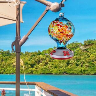 Vogel Feeder Hummingbird Geschilderd Opknoping Tuin Wilde Vogel Drinken Fontein Mondgeblazen Glas Kolibries Water Voeden Apparaat