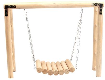 Vogel Inteligence Houten Opknoping Swing Set Papegaai Klimmen Ladder Kooi Speeltuin Hamster Ladder Platform Chew Speelgoed