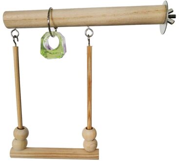 Vogel Schommel Houten Papegaai Baars Stand Playstand Met Kauwen Kralen Kooi Play Speelgoed