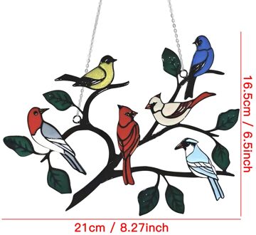 Vogel Soorten Stained Hanger Venster Opknoping Suncatcher Acryl Vogels Opknoping Decoratie Ambachten Stained Glass Window Panelen