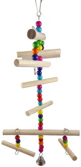 Vogel Speelgoed Hout Papegaai Stand Vogel Staande Speelgoed Met Bel Spelen Speelgoed Klauwen Slijpen Bar Papegaai Speelgoed Игрушки Для Попугаев