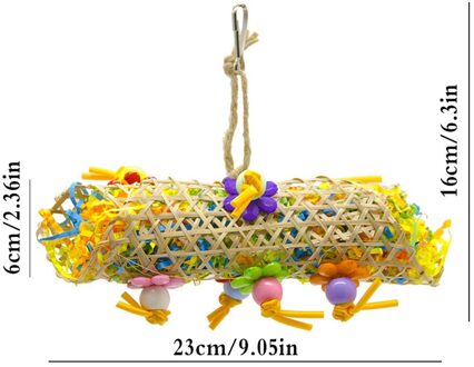 Vogel Speelgoed Kleurrijke Bamboe Weave Houten Schommel Papegaai Speelgoed Klimmen En Bijten Vogelkooi Accessoires F