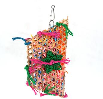 Vogel Speelgoed Kleurrijke Bamboe Weave Houten Schommel Papegaai Speelgoed Klimmen En Bijten Vogelkooi Accessoires