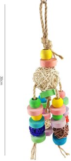 Vogel Speelgoed Kleurrijke Bamboe Weave Houten Schommel Papegaai Speelgoed Klimmen En Bijten Vogelkooi Accessoires