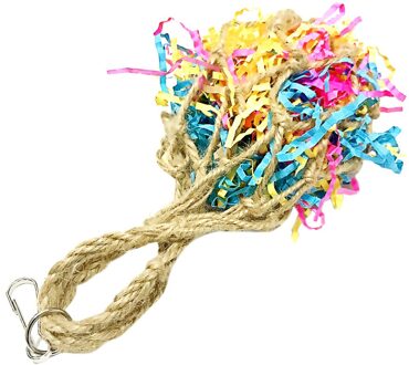 Vogel Speelgoed Opknoping Trekken Netje Foerageren Vogel Draad Tekening Speelgoed Vogel Speelgoed Opknoping Geborsteld Mesh Tas Foerageren Tekening Papegaai speelgoed