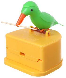 Vogel Tandenstoker Container Automatische Tandenstoker Dispenser Tandenstoker Houder Opbergdoos Bureau Decoratie Keuken Accessoires groen