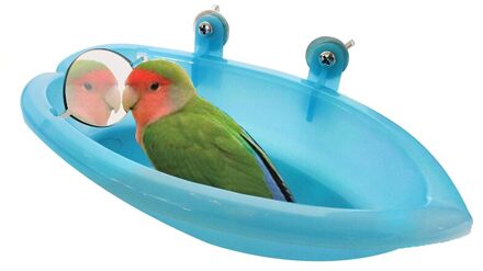 Vogel Water Bad Doos Papegaai Bad Met Spiegel Huisdier Kooi Opknoping Kom Parkiet Accessoires Plastic Vogel Spiegel Bad Douche Doos