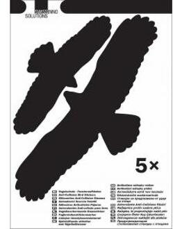 Vogelafweer stickers zwart - set van 5 stuks