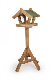 Vogelbescherming Voederhuis op paal met beschermkooi - 124x35x50cm