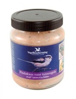 Vogelbescherming Vogelpindakaas met bosvruchten 330 gram in een pot - Vogelvoer Bruin