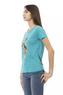 Vogeldruk T-shirt Tr23041 Turquoise