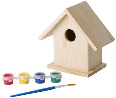 Vogelhuisje met verf