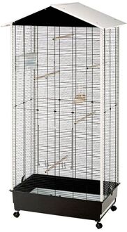 Vogelkooi en volière met dak Nota kunststof 56115423 Wit