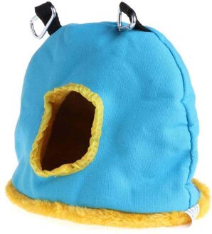 Vogelkooien Nesten Warm Vogel Bed Huis Hut Opknoping Kooi Pluche Vogels Voor Hamster Parrot Agapornis Vogelhuisjes For A Buiten Blauw / M