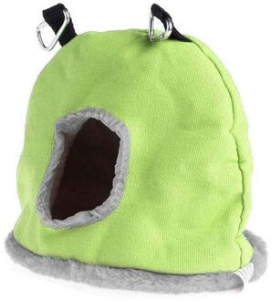 Vogelkooien Nesten Warm Vogel Bed Huis Hut Opknoping Kooi Pluche Vogels Voor Hamster Parrot Agapornis Vogelhuisjes For A Buiten groen / S