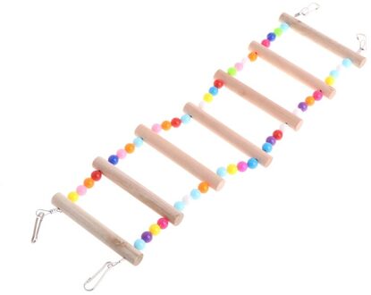 Vogels Huisdieren Papegaaien Ladders Klimmen Speelgoed Opknoping Kleurrijke Ballen Met Natuurlijke Hout 2S91016-7