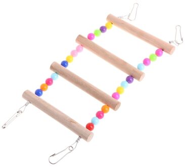 Vogels Huisdieren Papegaaien Ladders Klimmen Speelgoed Opknoping Kleurrijke Ballen Met Natuurlijke Hout K3NA 2S91016-4